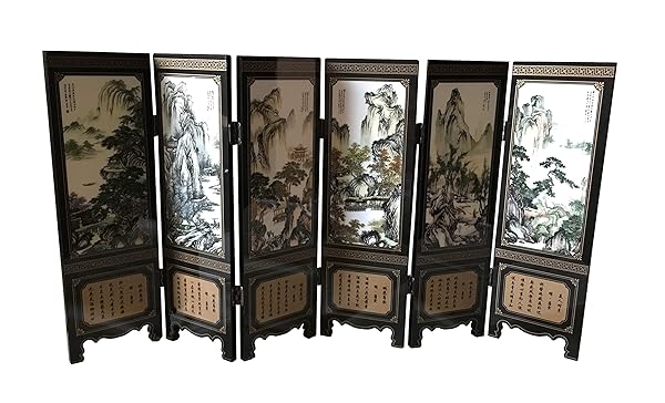 APERFECT APERFECT Mini Folding Screen: Elegant 6 Panel Divider & Feng Shui Decor for Home & Business Gifts