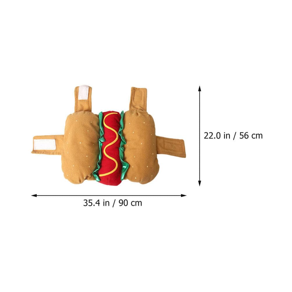 POPETPOP Funny Hot Dog Design Pet Costumes for Dogs and Cats Halloween Apparel Warm Hoodie Cosplay Outfit for Medium and Small Pets - View 2 of 9