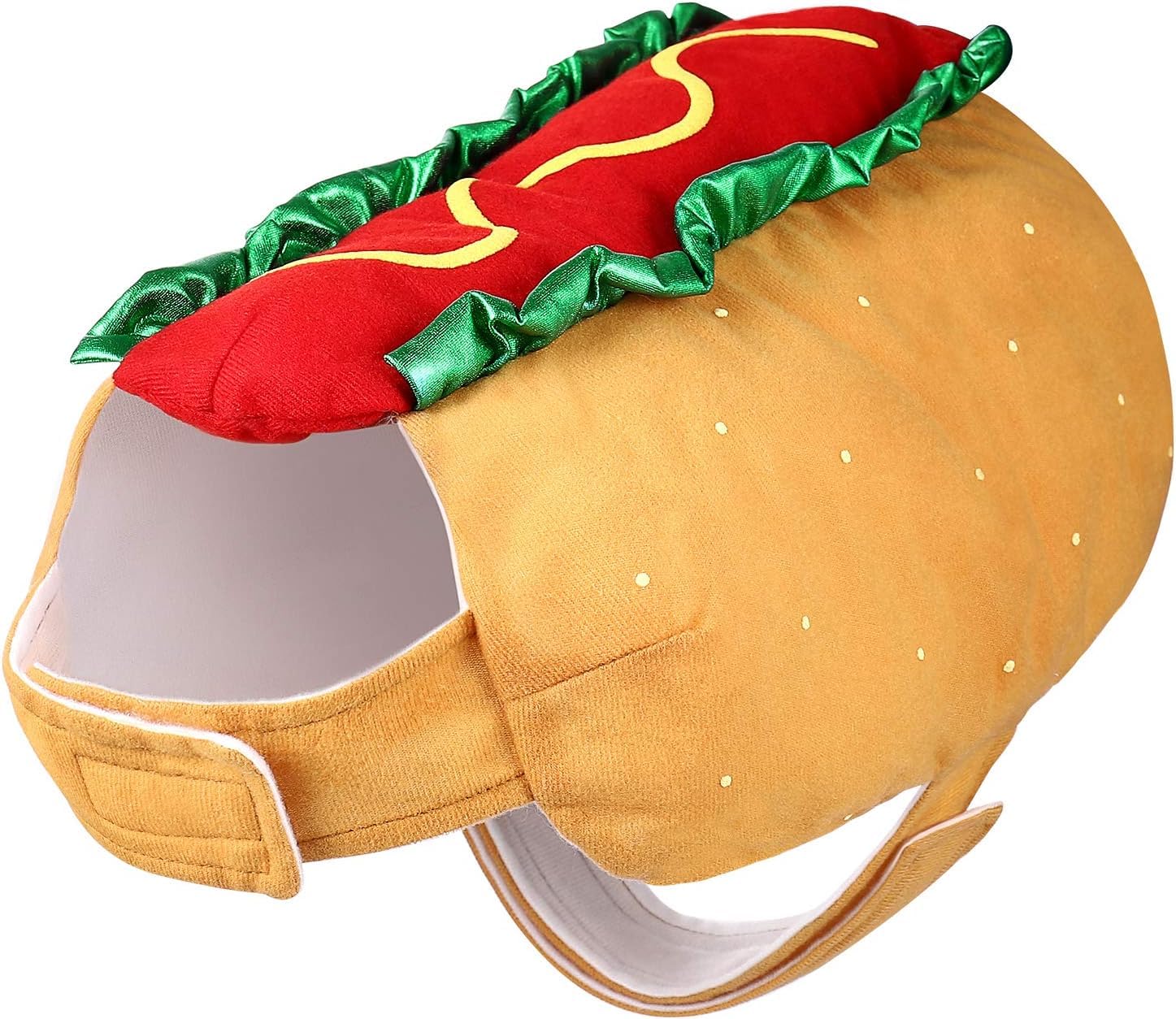 POPETPOP Funny Hot Dog Design Pet Costumes for Dogs and Cats Halloween Apparel Warm Hoodie Cosplay Outfit for Medium and Small Pets