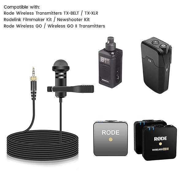 weishan 2-Pack Lavalier Microphone for Rode Wireless GO II - Omnidirectional Lapel Mic for Vlogs, Lectures & Broadcasting - View 3 of 7