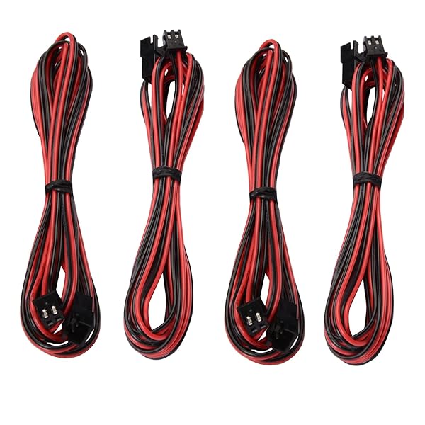 R REIFENG R REIFENG 4pcs 2M 3D Printer Cooling Fan Extension Cable Wire 2pin Xh2.54 Connection Male Female
