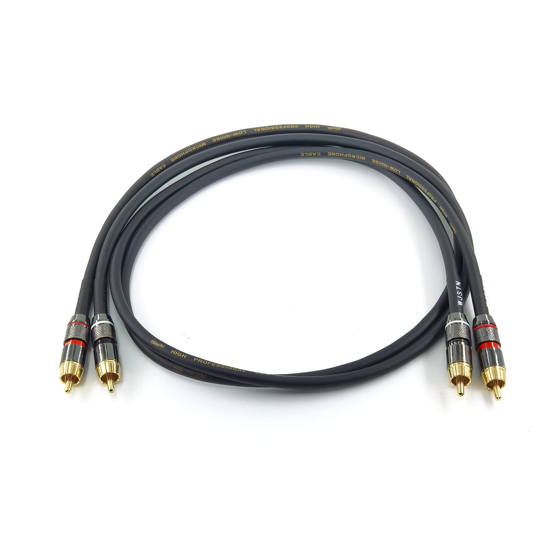 2-Pack WJSTN 1RCA Male to 1RCA Male Stereo Audio Cable for Home Theater, HDTV & Game Consoles