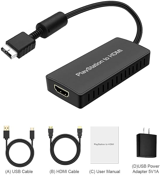 Y.D.F Y.D.F PS2 to HDMI Converter Adapter with 3ft Cable - Compatible with PS2, PS1 & PS3 for High-Quality Video Output - View 8 of 8