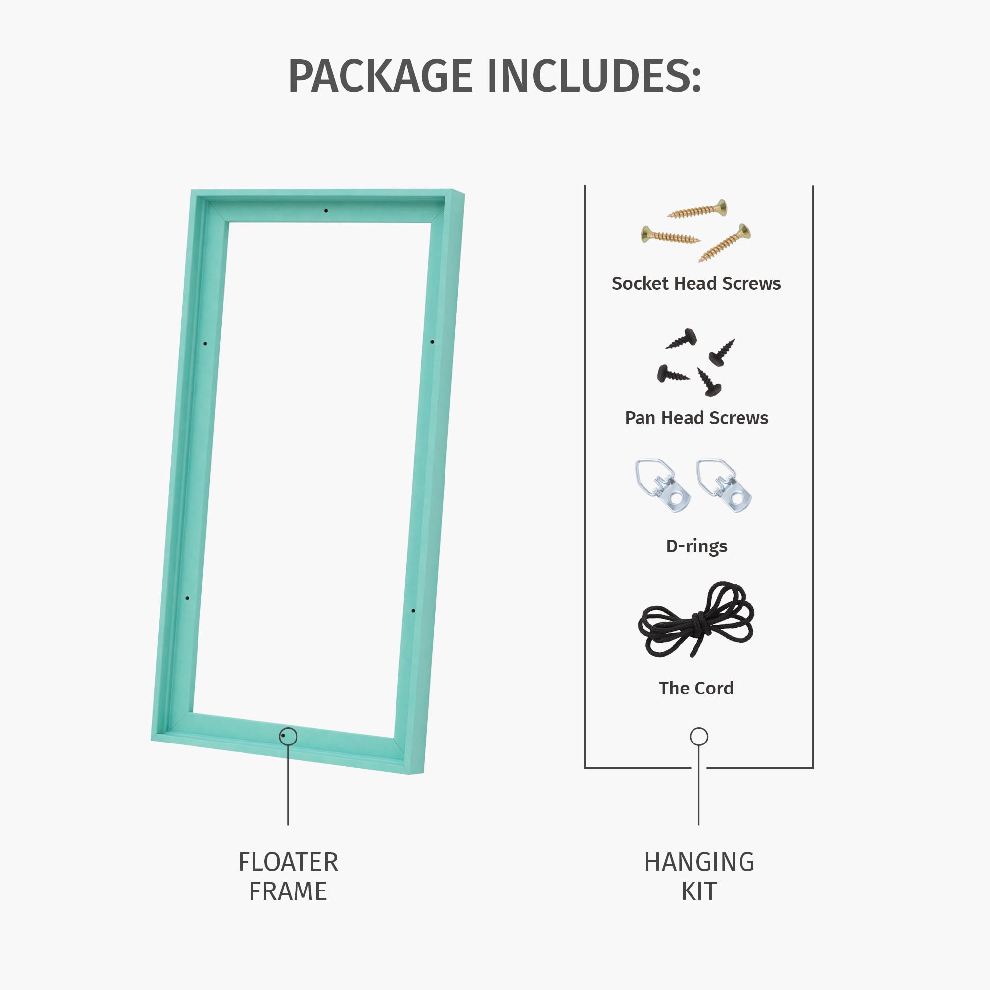 Pixy Canvas Pixy Canvas Floater Frame 9x12 for Deep Canvas Paintings and Wall Art in Champagne Color - View 3 of 7