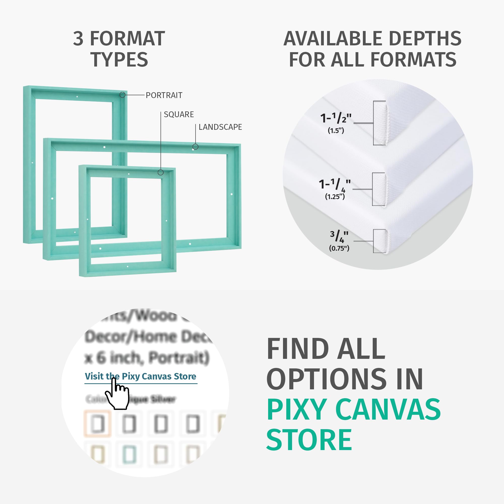 Pixy Canvas Pixy Canvas Floater Frame 9x12 for Deep Canvas Paintings and Wall Art in Champagne Color - View 4 of 7