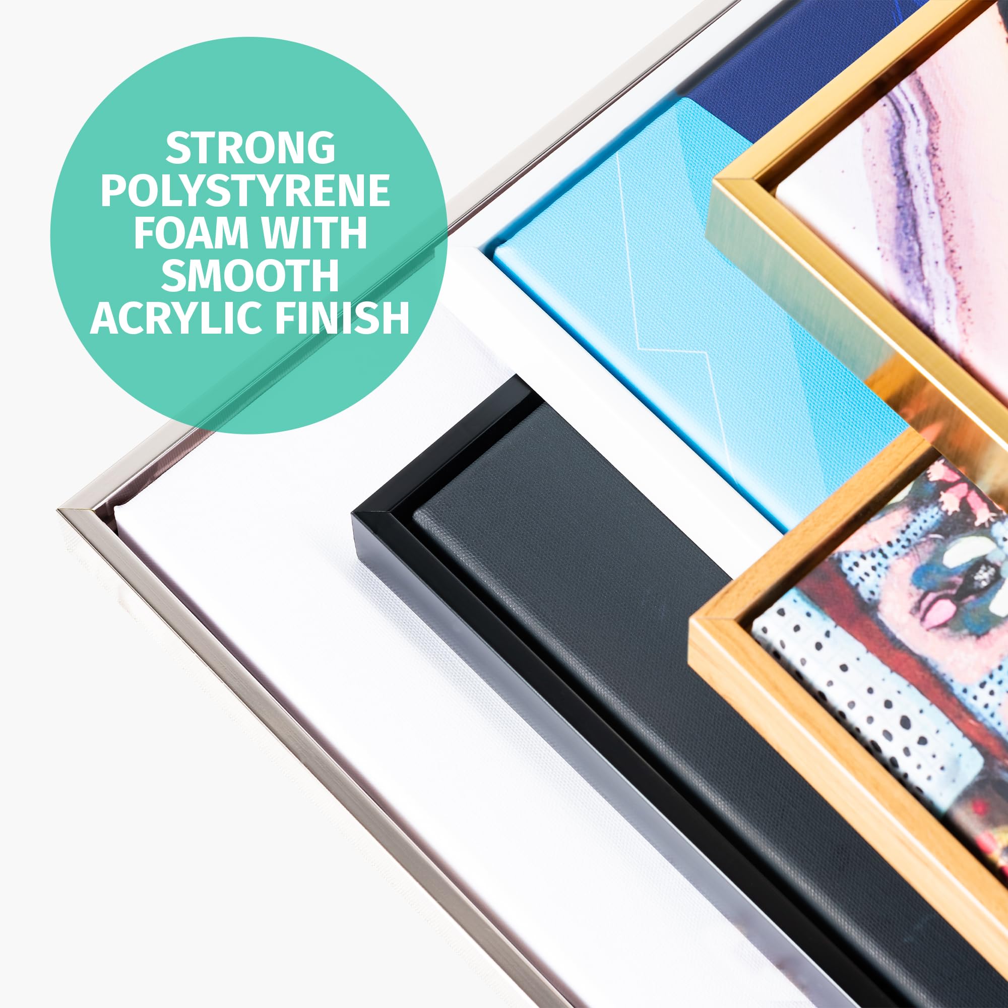 Pixy Canvas Pixy Canvas Floater Frame 9x12 for Deep Canvas Paintings and Wall Art in Champagne Color - View 6 of 7