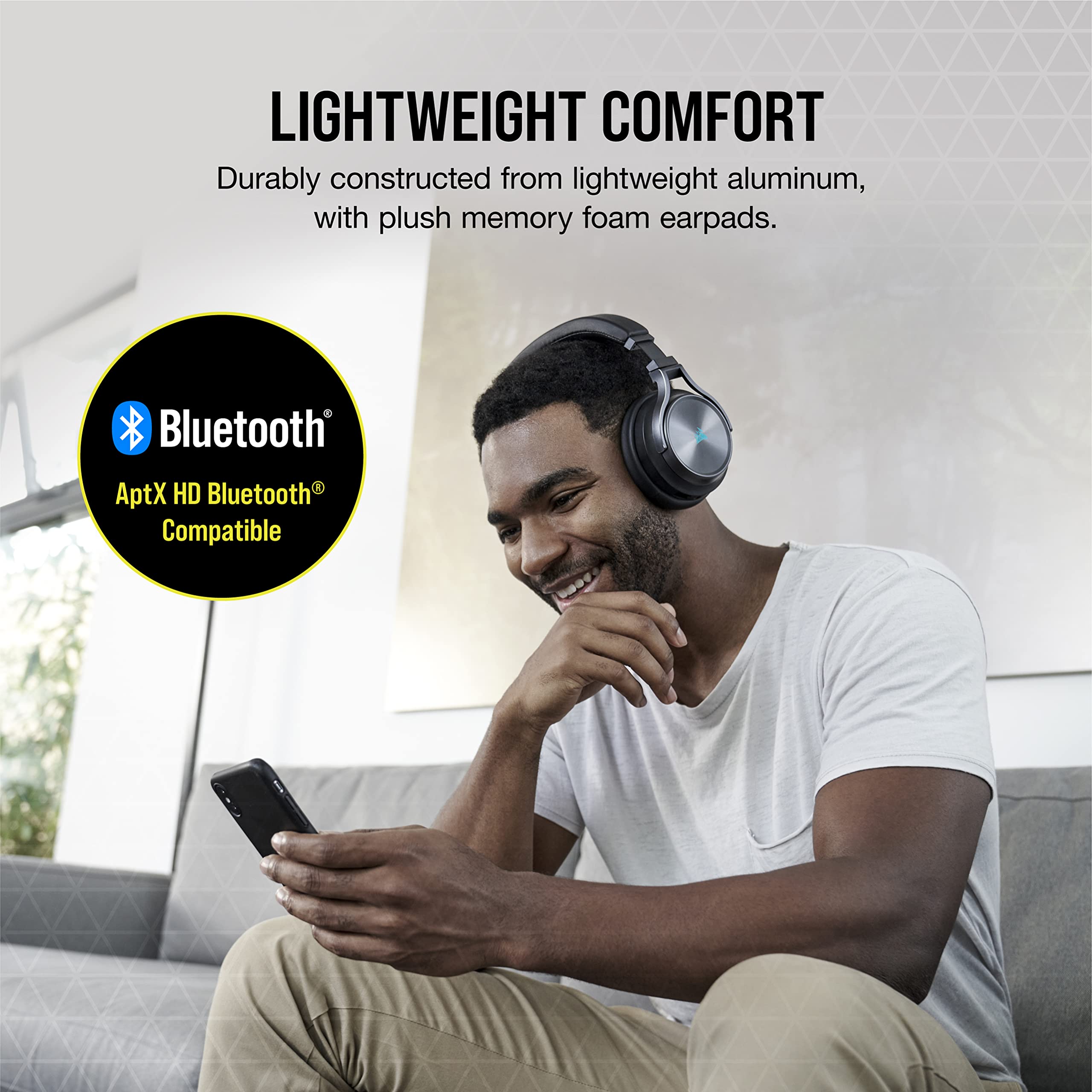 Corsair CORSAIR VIRTUOSO RGB WIRELESS XT Gaming Headset Bluetooth Dolby Atmos iCUE Compatible for PC Mac PS5 PS4 Nintendo Switch Mobile Black - View 5 of 6