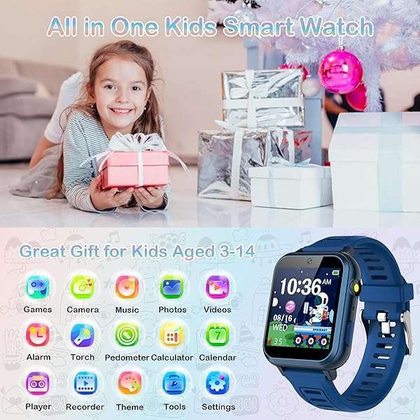 AIWIEP AIWIEP Kids Smart Watch: 24 Games, Music, Camera & More - Perfect Gift for Boys 3-12! - View 3 of 9