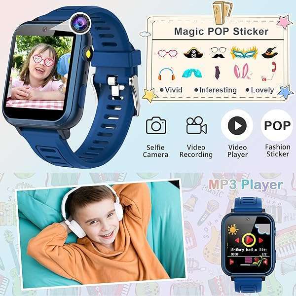 AIWIEP AIWIEP Kids Smart Watch: 24 Games, Music, Camera & More - Perfect Gift for Boys 3-12! - View 6 of 9