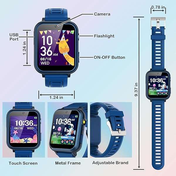 AIWIEP AIWIEP Kids Smart Watch: 24 Games, Music, Camera & More - Perfect Gift for Boys 3-12! - View 7 of 9