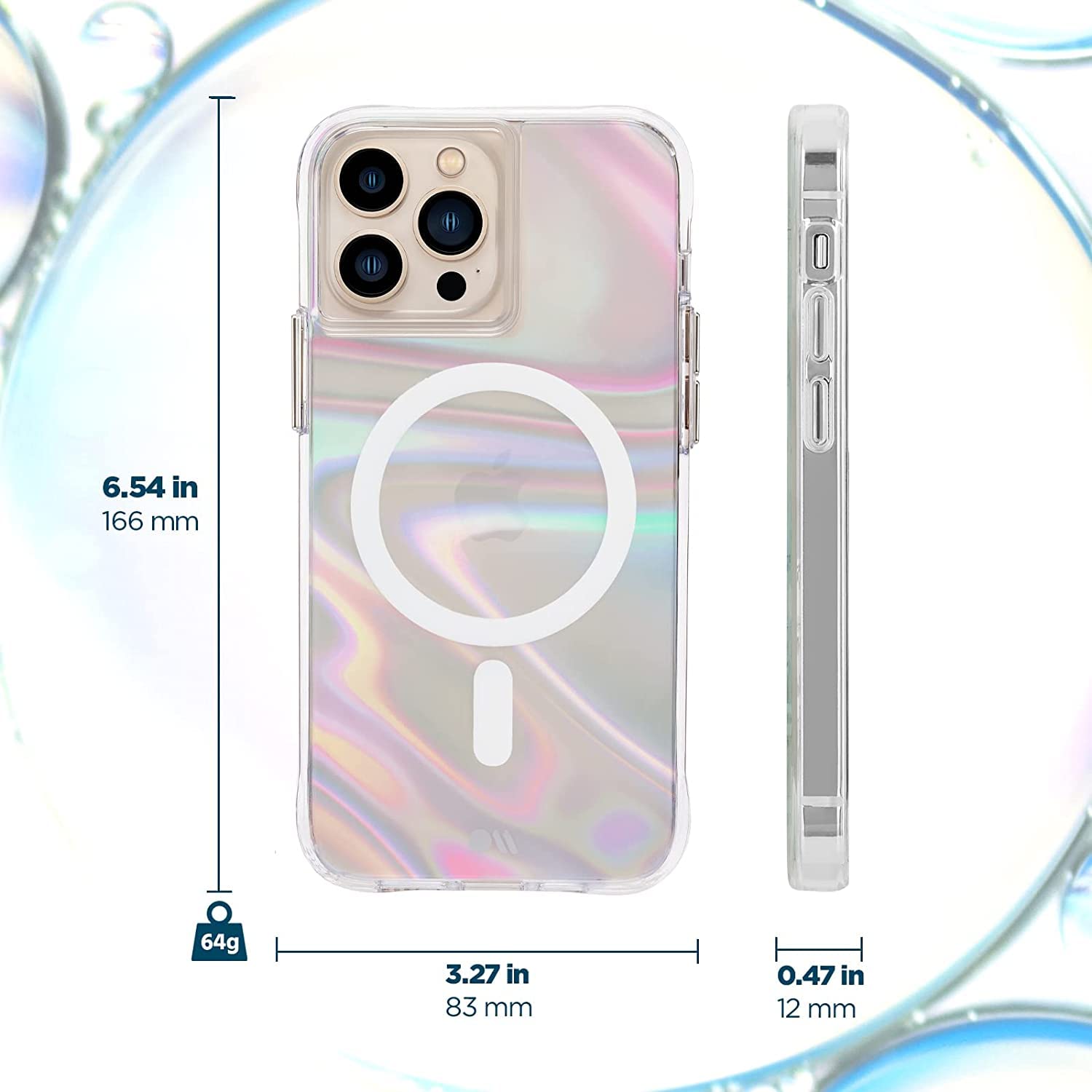 Case-Mate Case-Mate Tough Series Clear Case for iPhone 12 Pro Max & 13 Pro Max - 15ft Drop Protection, MagSafe Compatible, Anti-Yellowing - View 3 of 7