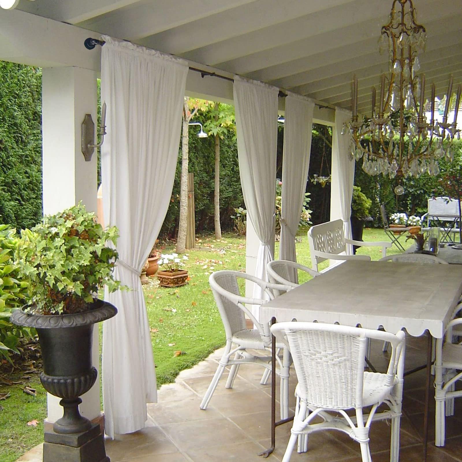 1 Inch Heavy Duty Blackout Curtain Rods Industrial Pipe Wrap Around Room Divider Wall Mount Ceiling Mount Black 144 to 168 Inch - View 2 of 8