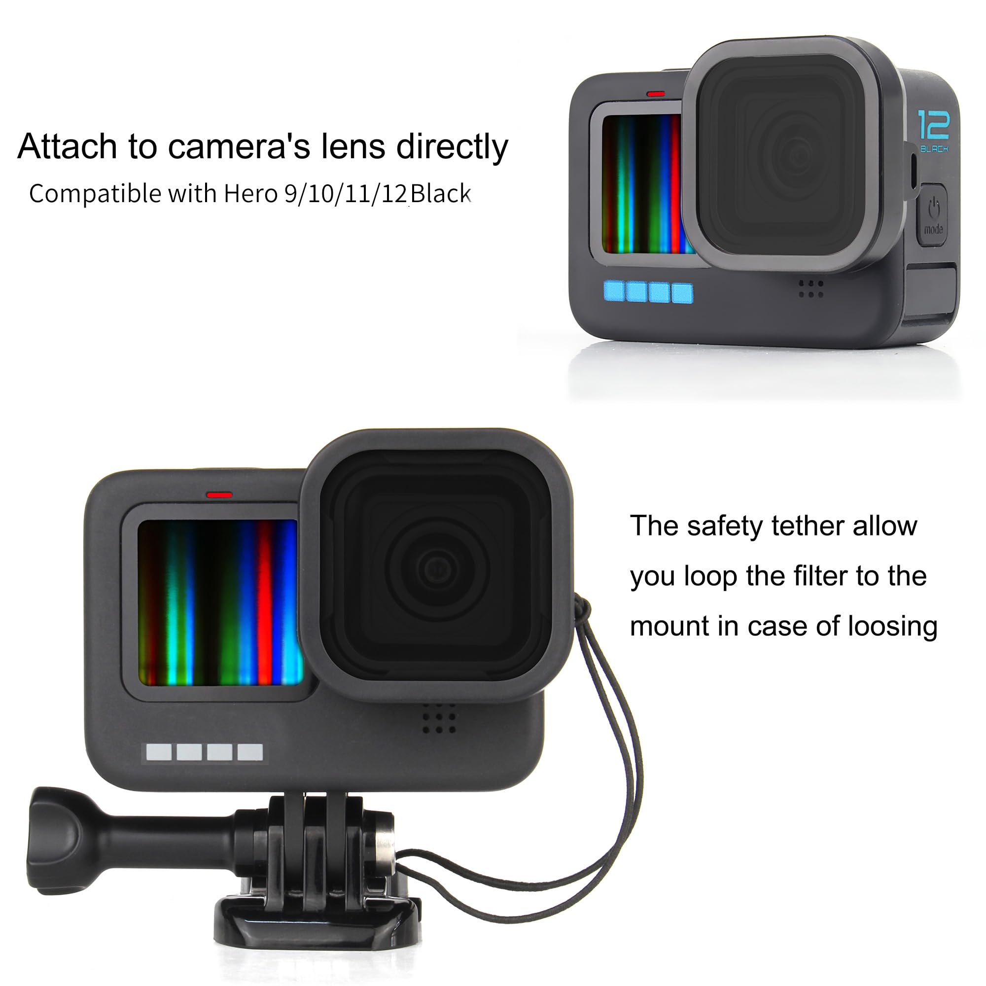 SOONSUN 4-Pack Lens Filter Kit for GoPro Hero 12 11 10 9 Includes CPL ND8 ND16 ND32 Neutral Density and Polarizing Filters - View 3 of 9