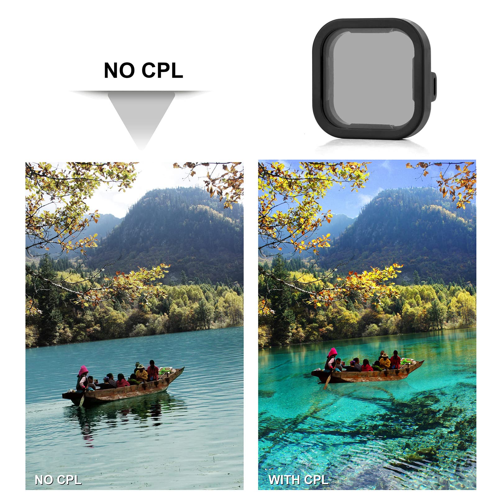 SOONSUN 4-Pack Lens Filter Kit for GoPro Hero 12 11 10 9 Includes CPL ND8 ND16 ND32 Neutral Density and Polarizing Filters - View 6 of 9