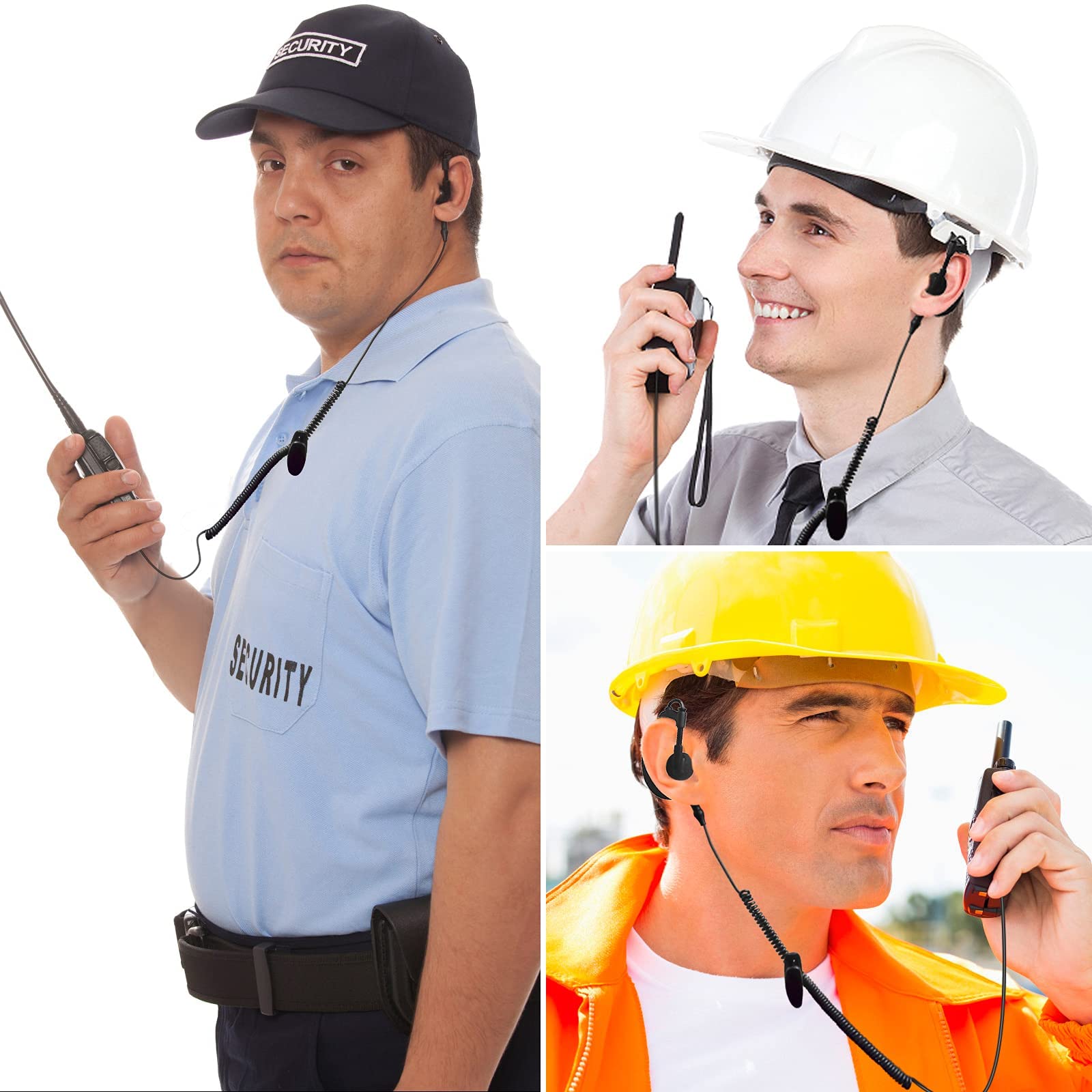 UAYESOK G Shape 3.5mm Police Earpiece Soft Ear Hook Surveillance Headset for Radio Speaker Mics Black - View 2 of 5