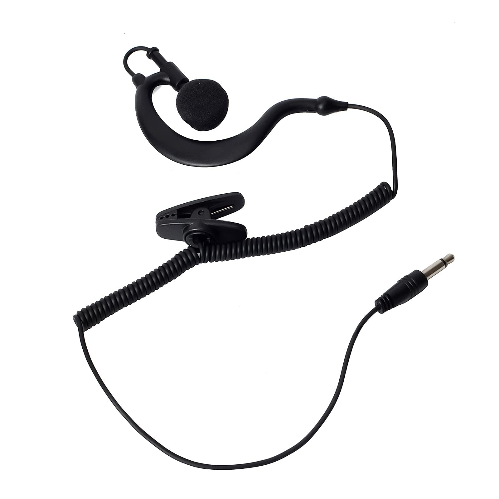 UAYESOK G Shape 3.5mm Police Earpiece Soft Ear Hook Surveillance Headset for Radio Speaker Mics Black - View 5 of 5