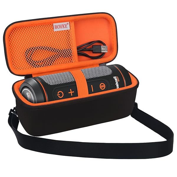 BOVKE BOVKE Carrying Case for Bushnell Wingman 2 Golf GPS Bluetooth Speaker with Extra Pocket for Cords and Accessories Black