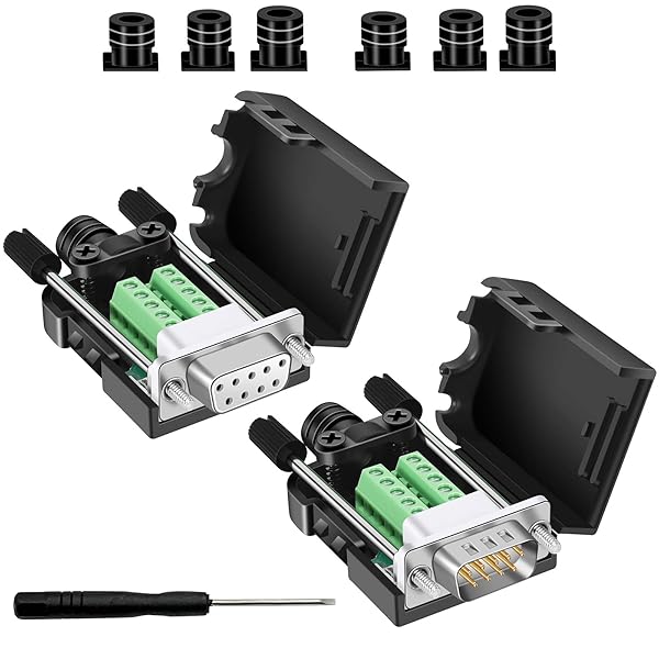 Buy BIFALE DB9 Breakout Connector - 3 Male & 3 Female RS232 D-SUB Adapters with Case & Long Bolts for Easy Connection