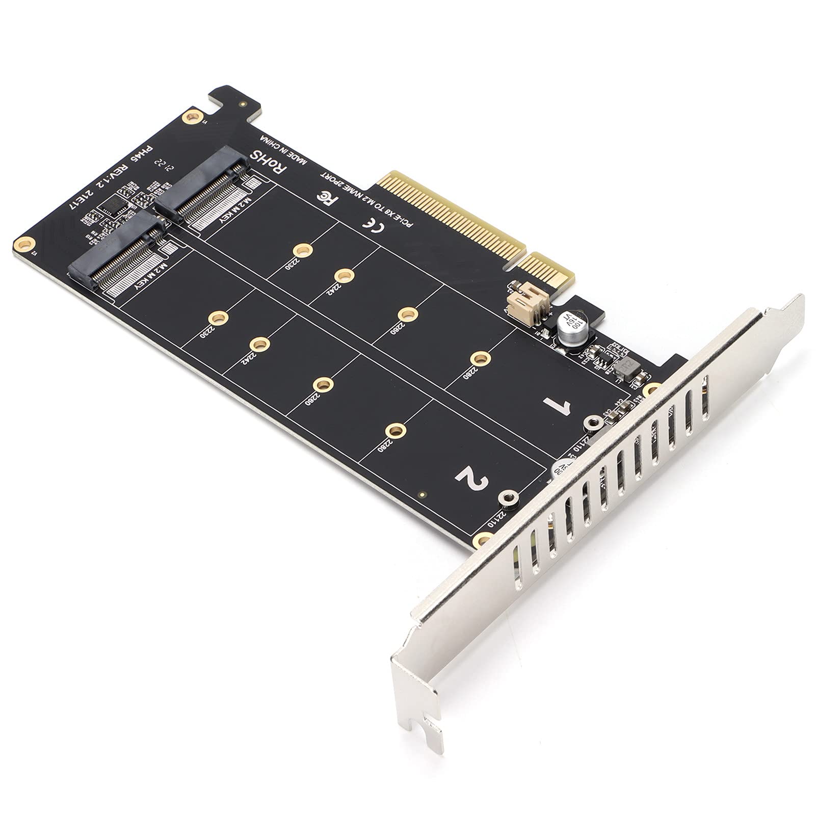 Kafuty-1 Kafuty 1 Dual M2 SSD to PCIe Express x8 Adapter Card for M Key NVME SSD and M2 PCIE Hard Drive Converter Reader Expansion Card - View 9 of 9