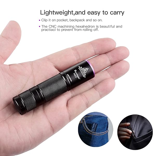 TactEagle TactEagle 365nm UV Flashlight Portable Black Light for Pet Urine Detection Mineral Hunting and UV Resin Curing Scorpion Finder - View 5 of 9
