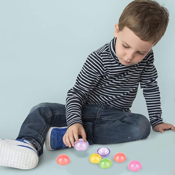 ArtCreativity ArtCreativity Jumbo Glitter Poppers Set of 10 Retro 90s Pop-Up Half Ball Toys Assorted Colors Birthday Party Favors Goodie Bag Fillers - View 6 of 7