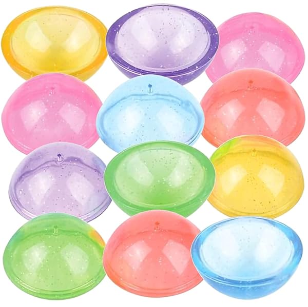 ArtCreativity ArtCreativity Jumbo Glitter Poppers Set of 10 Retro 90s Pop-Up Half Ball Toys Assorted Colors Birthday Party Favors Goodie Bag Fillers
