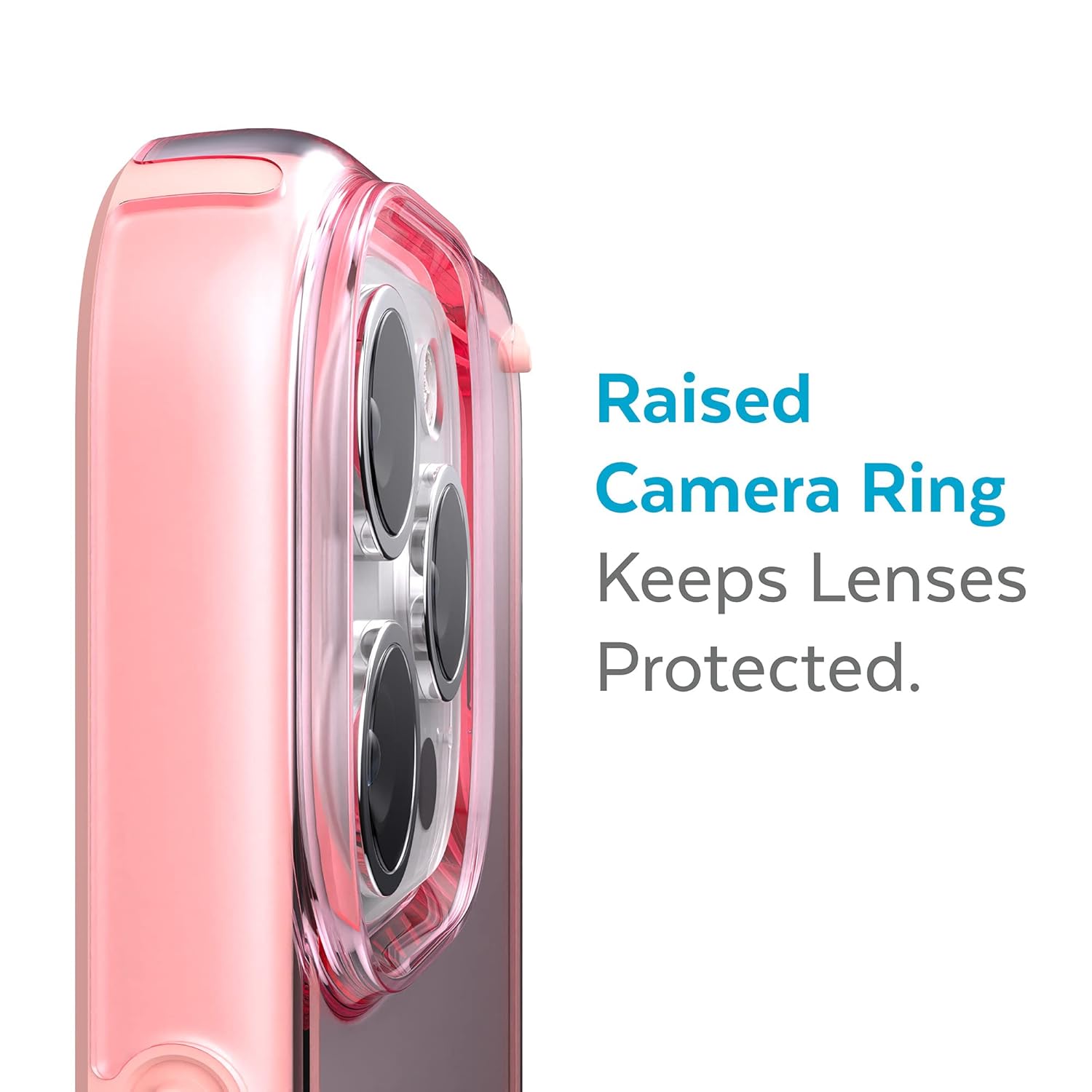 Speck Speck Clear iPhone 13 Pro Max Case Slim Drop Protection Scratch Resistant Anti Yellowing GemShell Pink Tint Chiffon 6.7 Inch Phone Case - View 3 of 9