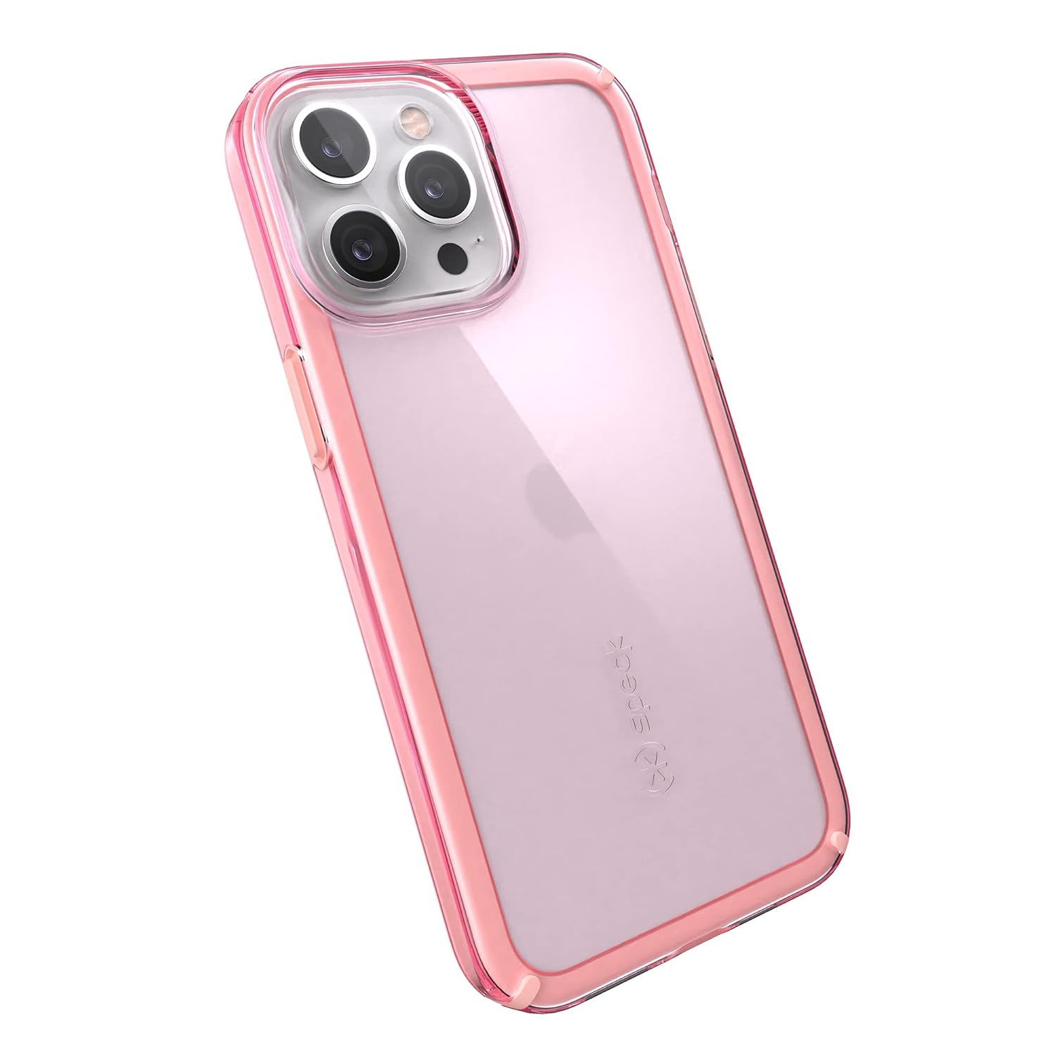 Speck Speck Clear iPhone 13 Pro Max Case Slim Drop Protection Scratch Resistant Anti Yellowing GemShell Pink Tint Chiffon 6.7 Inch Phone Case
