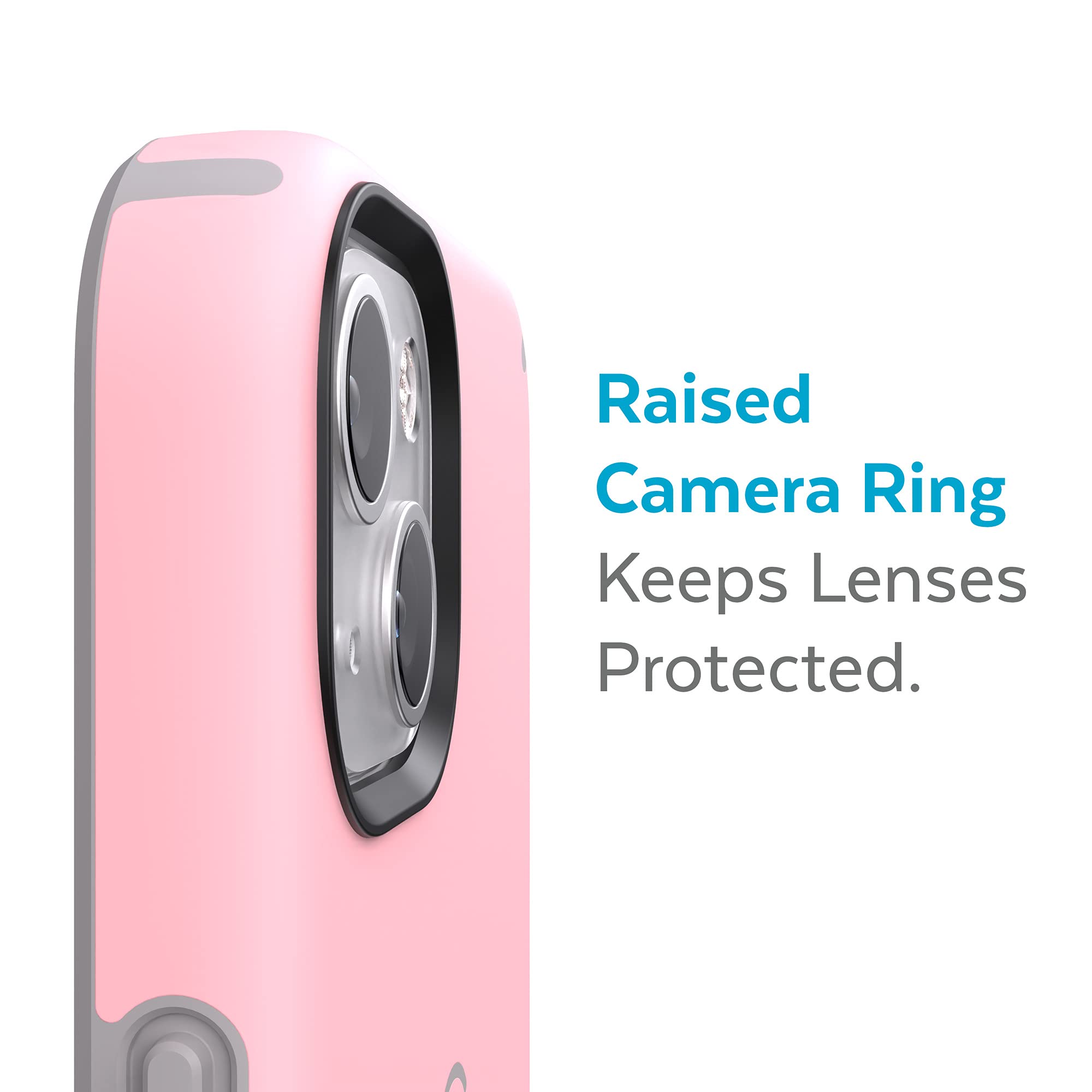 Speck Speck iPhone 13 Case Drop Protection Scratch Resistant MagSafe Dual Layer Slim Design Rosy Pink Cathedral Grey CandyShell Pro - View 3 of 9