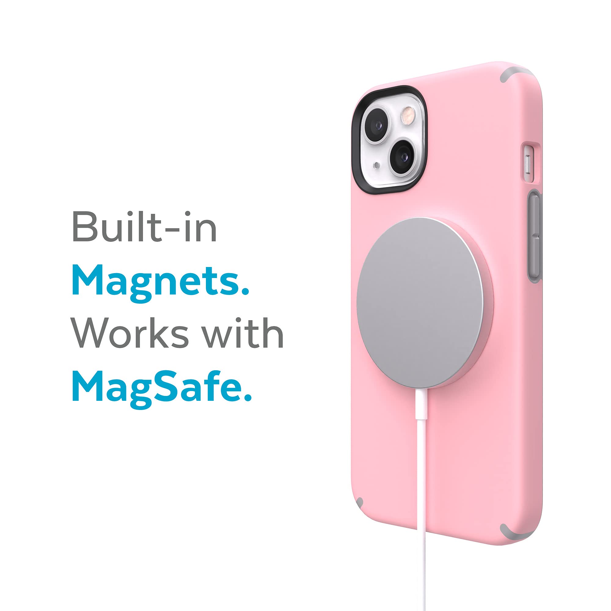 Speck Speck iPhone 13 Case Drop Protection Scratch Resistant MagSafe Dual Layer Slim Design Rosy Pink Cathedral Grey CandyShell Pro - View 7 of 9