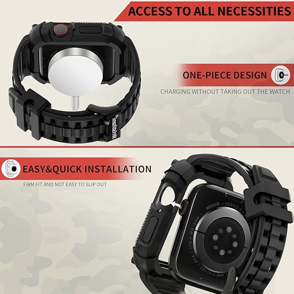 Wristitani Wristitani Apple Watch Band with Shockproof Rugged Case 40mm 41mm 44mm 45mm 49mm Durable TPU Sport Strap for iWatch Series Ultra 2 9 8 7 6 SE 5 4 - View 7 of 8