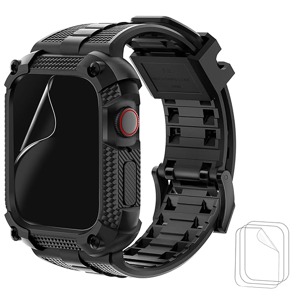 Wristitani Wristitani Apple Watch Band with Shockproof Rugged Case 40mm 41mm 44mm 45mm 49mm Durable TPU Sport Strap for iWatch Series Ultra 2 9 8 7 6 SE 5 4