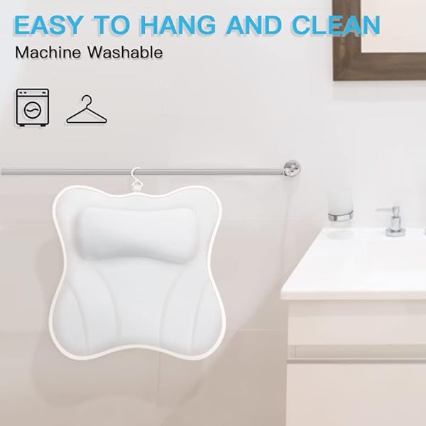 B BEAUTYBABY Luxury Bath Pillow for Tub 4D Air Mesh Headrest with Non-Slip Suction Cups Ideal for Soaking Spa Gifts for Bathroom Relaxation - View 9 of 9