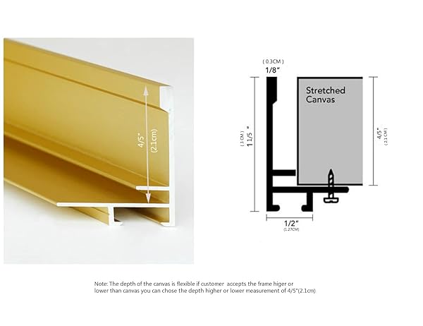 GVS-ART GVS ART DIY Metal Floating Frame for 16X20 Canvas Light Gold 4/5 Inch Depth Perfect for Art Display and Customization - View 3 of 9