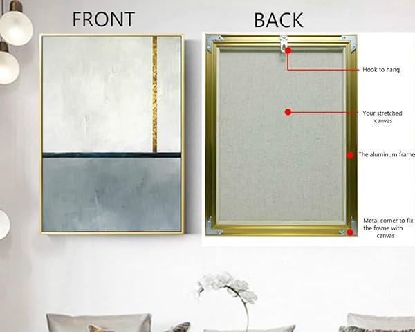 GVS-ART GVS ART DIY Metal Floating Frame for 16X20 Canvas Light Gold 4/5 Inch Depth Perfect for Art Display and Customization - View 6 of 9