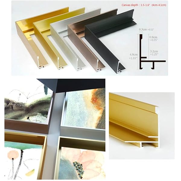 GVS-ART GVS ART DIY Metal Floating Frame for 16X20 Canvas Light Gold 4/5 Inch Depth Perfect for Art Display and Customization - View 9 of 9