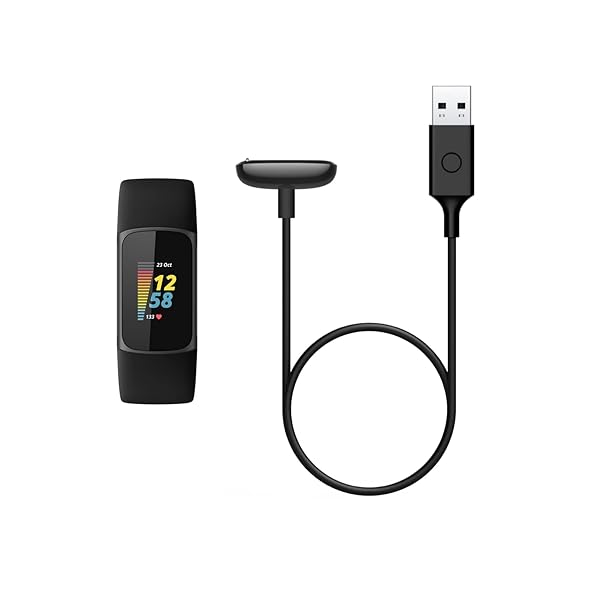Fitbit Buy Fitbit Luxe & Charge 5 with Official Black Charging Cable - Perfect for Your Smartphone! - View 5 of 7