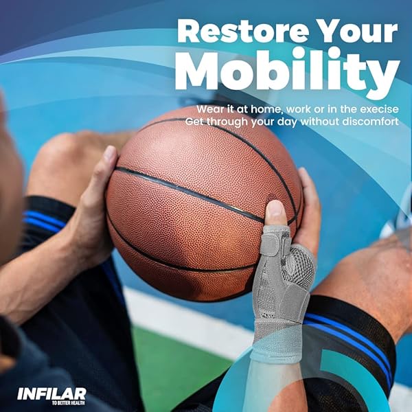 INFILAR INFILAR Thumb Splint Brace for Pain Relief and Support for Tendonitis and CMC Joint Injuries Universal Size for Men and Women Beige - View 7 of 8