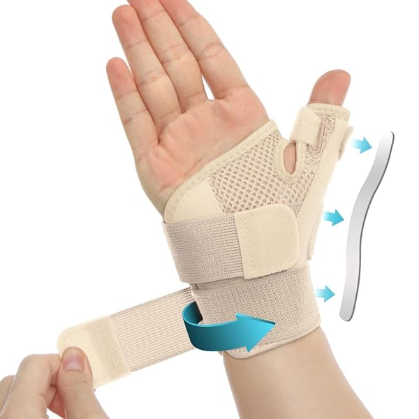 INFILAR INFILAR Thumb Splint Brace for Pain Relief and Support for Tendonitis and CMC Joint Injuries Universal Size for Men and Women Beige - View 2 of 8