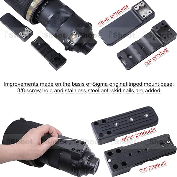 iShoot Lens Collar Foot Stand Tripod Mount for Sigma 150-600mm, 60-600mm, 70-200mm & 500mm - Enhance Stability & Performance - View 6 of 8