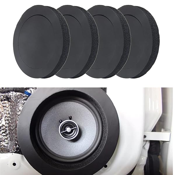 Anglekai 6.5&amp;quot; Foam Speaker Enhancer, AngleKai 4Pcs Self Adhesive Speaker Fast Rings, Universal High Rebound Sponge Bass Blocker Kit for Car Door Speaker Foam Rings