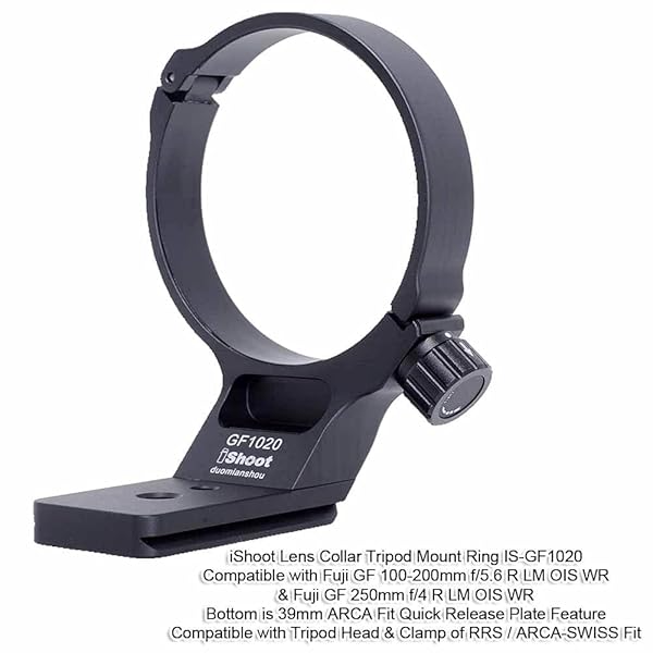 iShoot iShoot Lens Collar Tripod Mount for Fuji GF 100-200mm & 250mm - Arca-Swiss Quick Release Support - View 4 of 10