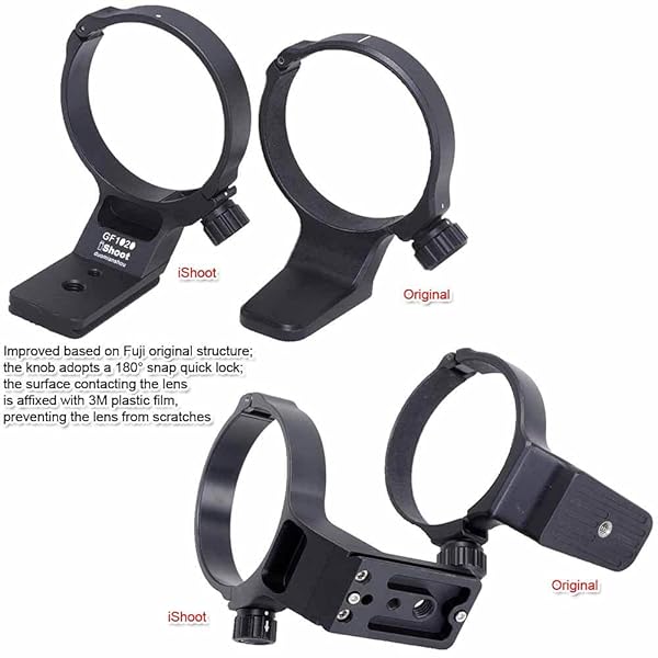 iShoot iShoot Lens Collar Tripod Mount for Fuji GF 100-200mm & 250mm - Arca-Swiss Quick Release Support - View 6 of 10