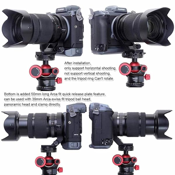 iShoot iShoot Lens Collar Tripod Mount for Fujifilm GF 45-100mm - Arca-Swiss Quick Release & Metal Support Bracket - View 8 of 9