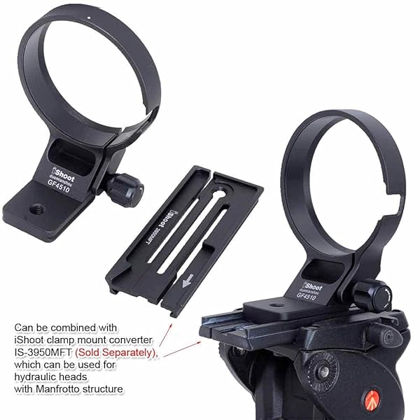 iShoot iShoot Lens Collar Tripod Mount for Fujifilm GF 45-100mm - Arca-Swiss Quick Release & Metal Support Bracket - View 9 of 9