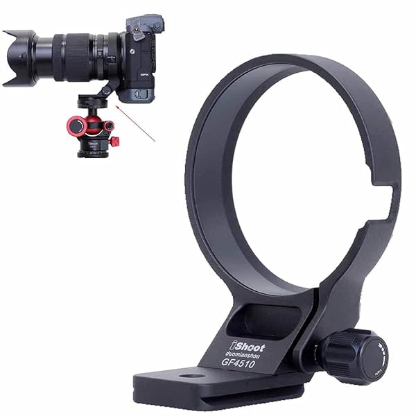 iShoot iShoot Lens Collar Tripod Mount for Fujifilm GF 45-100mm - Arca-Swiss Quick Release & Metal Support Bracket - View 3 of 9