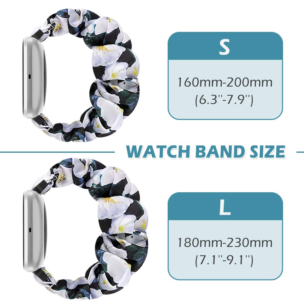 ShuYo ShuYo 20mm 10Pack Scrunchies Elastic Replacement Bands for Samsung Galaxy Watch 4 Classic 3 5 Pro 45mm Size M - View 3 of 6