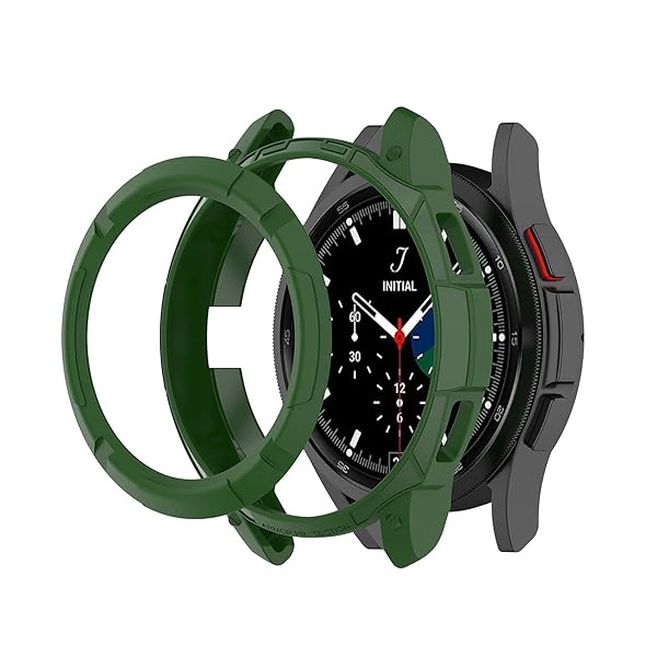 RuenTech Samsung Galaxy Watch 4 Classic 46mm Protective Case with Bezel Ring Cover Frame Green - View 3 of 3