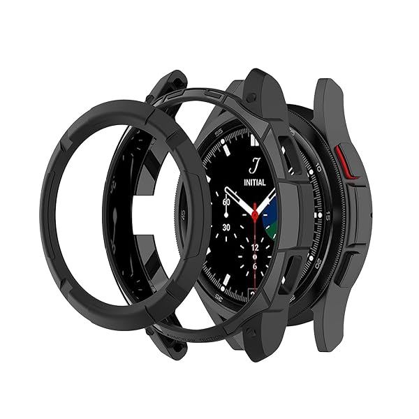 RuenTech Samsung Galaxy Watch4 Classic 46mm Case Bezel Ring Cover Frame in Black Red White Green - View 3 of 8