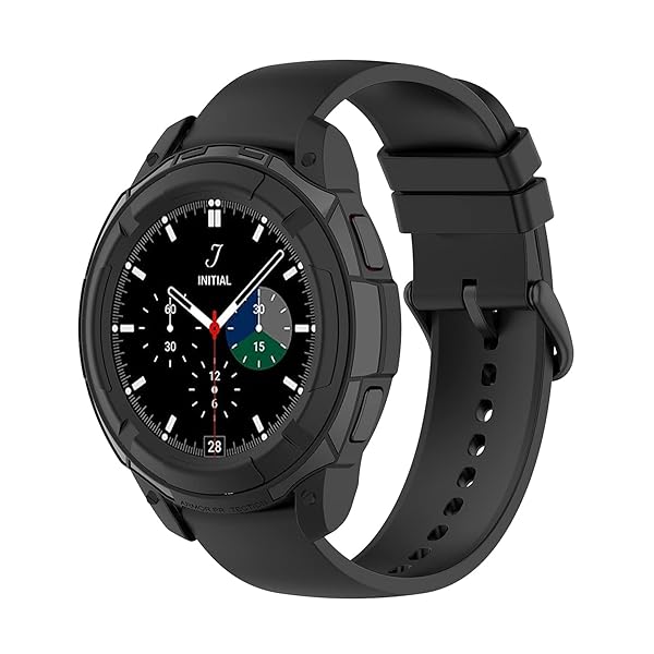RuenTech Samsung Galaxy Watch4 Classic 46mm Case Bezel Ring Cover Frame in Black Red White Green - View 2 of 8